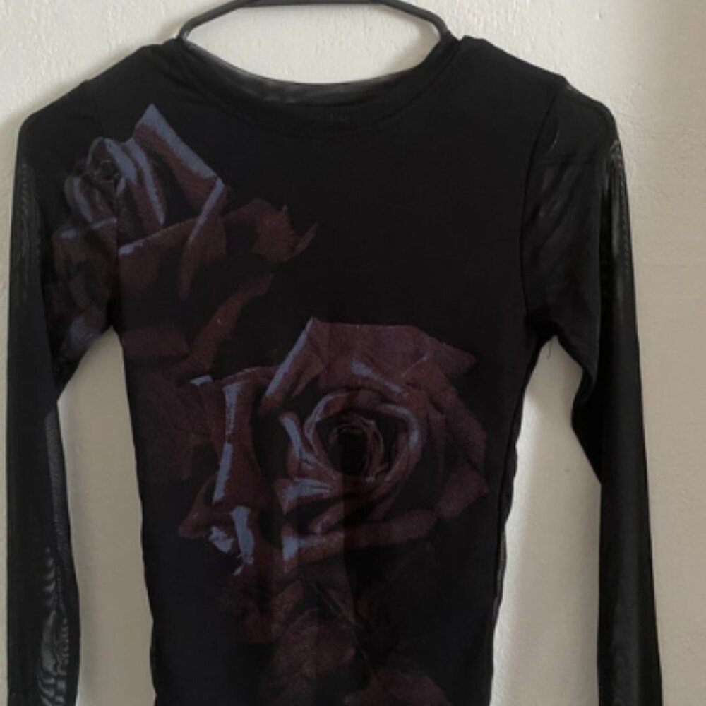 Black mesh top